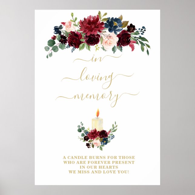 Poster Symbole Mariage des Fleurs Bleues Bourgogne (Devant)