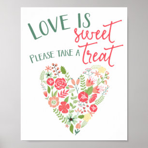 Poster SYMBOLE Mariage DU COEUR Floral Sweet Treat