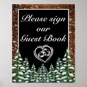 Poster SYMBOLE Mariage DU  DE PINS DE NEIGE ET DE PNEIGE 