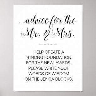 Poster SYMBOLE Mariage Élégant Jenga