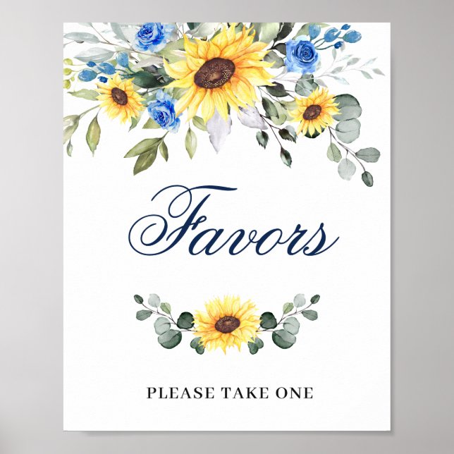 Poster SYMBOLE Mariage Élégant Tournesol Eucalyptus Faveu (Devant)