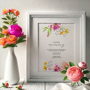 Poster SYMBOLE Mariage EN MÉMOIRE AMOUREUX Floral