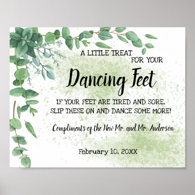 Poster Symbole Mariage Eucalyptus  des tongs de danse (Devant)