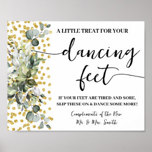 Poster Symbole Mariage Eucalyptus  des tongs de danse