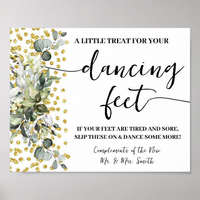 Poster Symbole Mariage Eucalyptus  des tongs de danse (Devant)