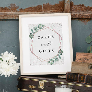 Poster SYMBOLE Mariage Eucalyptus Rose géométrique Gold F