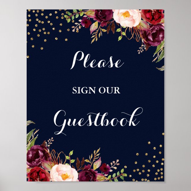 Poster Symbole Mariage Floral de la marine de Bourgogne (Devant)