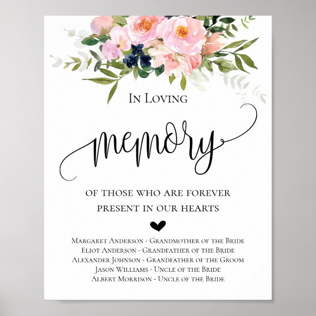 Poster Symbole Mariage floral In Love Memory (Devant)