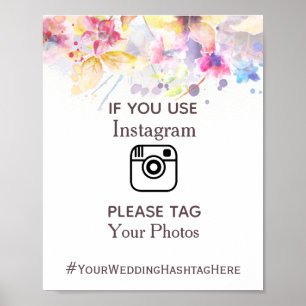 Poster SYMBOLE Mariage Floral Instagram Aquarelle Pastel