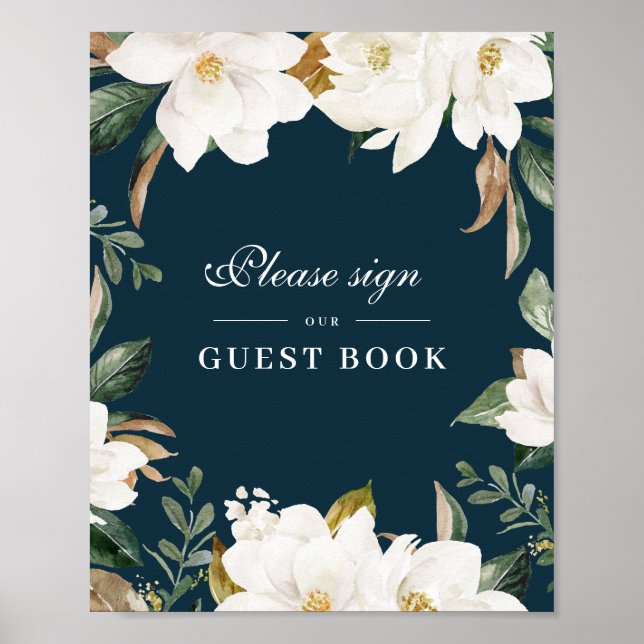Poster Symbole mariage floral Magnolia (Devant)