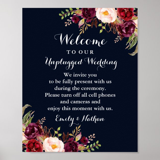 Poster SYMBOLE Mariage Floral Unplugged de la marine de B (Devant)