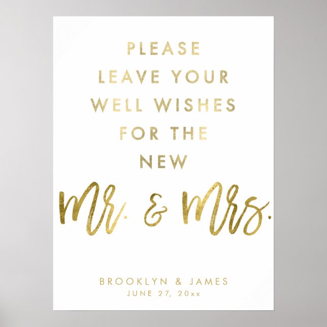 Poster Symbole Mariage Gold Et White (Devant)