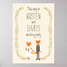 Poster Symbole Mariage ivoirien des renards de bois de Wh