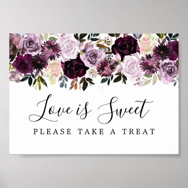 Poster Symbole Mariage mauve et rose (Devant)