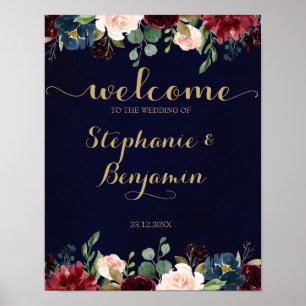 Poster SYMBOLE Mariage Rustique Boho de la Marine Rouge d