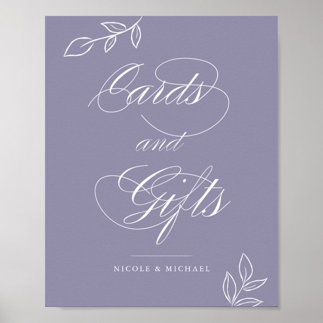 Poster Symbole Mariage Soft Violet Cartes & Cadeaux (Devant)