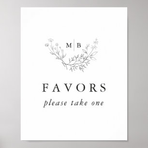 Poster Symbole minimal formel de noces Monogrammes Faveur