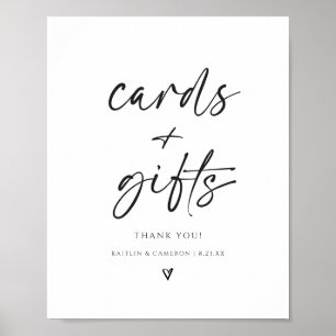 Poster Symbole minimaliste des cartes et cadeaux de maria