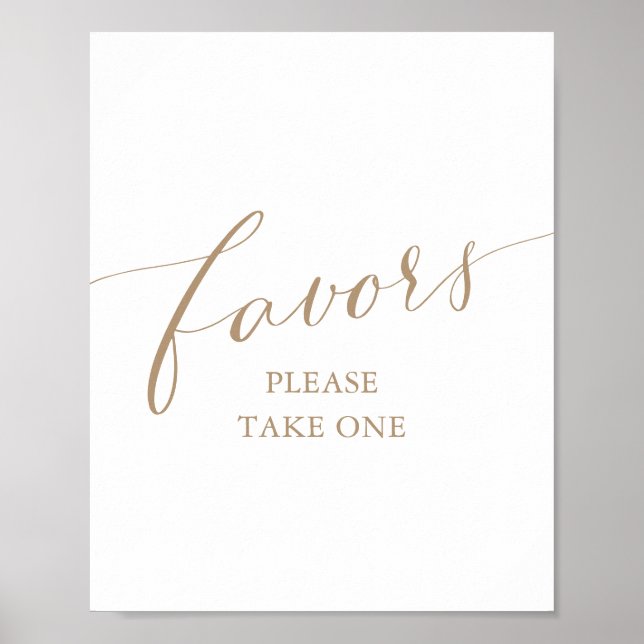 Poster Symbole moderne Baby shower de calligraphie or Fav (Devant)