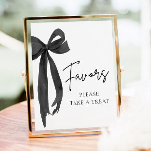 Poster Symbole moderne Black Bow Graduation Party Faveurs