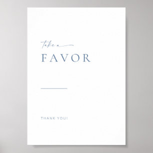 Poster Symbole moderne de mariage Script Favors Bleu