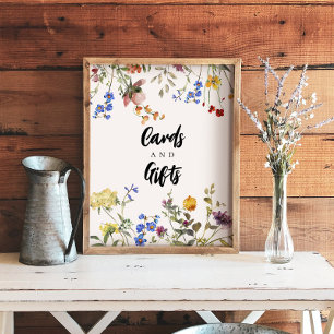 Poster Symbole moderne Fleur sauvage des cartes de douche