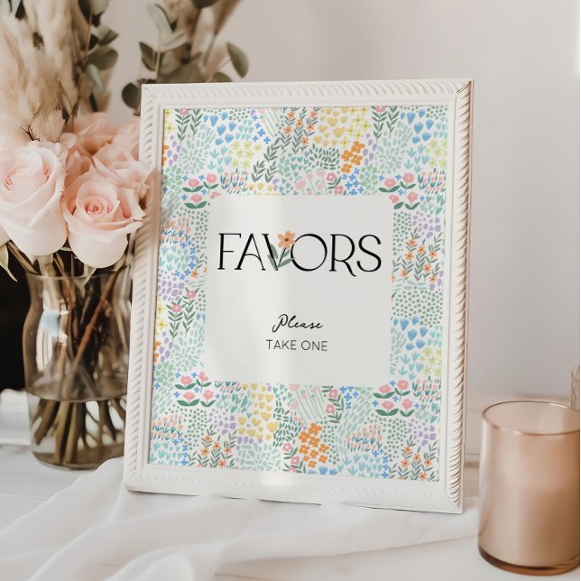 Poster Symbole moderne Floral Girl Baby shower Faveurs (Créateur téléchargé)