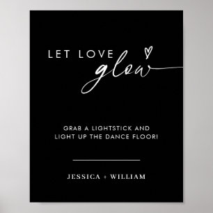Poster Symbole moderne Laisser l'amour Mariage lumineux