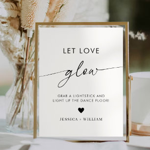 Poster Symbole moderne Laisser l'amour Mariage lumineux