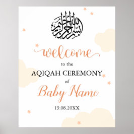 Poster Symbole moderne modifiable Aqiqah Aqeeqah