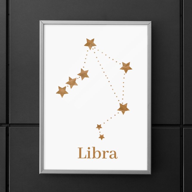 Poster Symbole moderne Zodiac Gold Libra | Air de l'éléme (Créateur téléchargé)