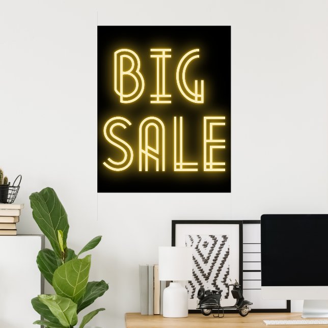 POSTER SYMBOLE NEON DE GRANDE VENTE (Bureau à domicile)