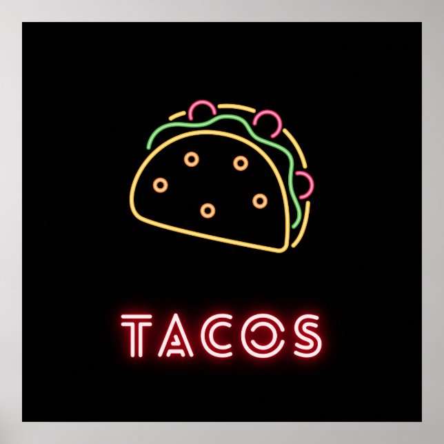 Poster SYMBOLE NEON Tacos (Devant)
