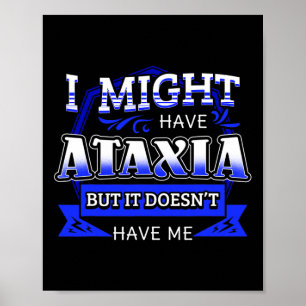 Poster Symbole neurologique Ataxia Hémiataxie Bleu Ruban 