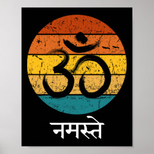 Poster Symbole Om Namaste Ohm Hindou Zen Tantra Yoga Espr