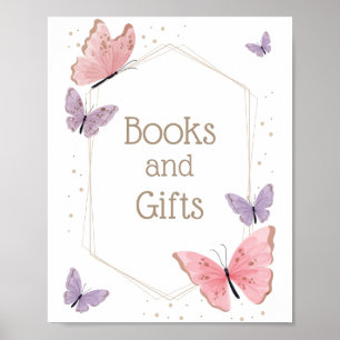 Poster Symbole Papillon Livres et cadeaux