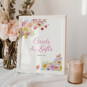 Poster Symbole Pastel Bloom Cartes de Fête des mariées et