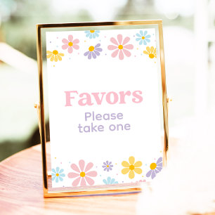 Poster Symbole Pastel Daisy Fleur Anniversaire Faveurs