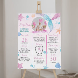 Poster Symbole Pastel Mermaid 1er anniversaire
