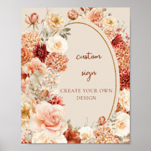 Poster Symbole personnalisé moderne couleur aquarelle ter