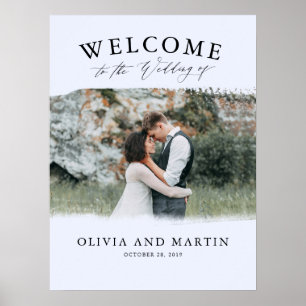 Poster Symbole photo de bienvenue de Boho Dusty Blue Mari