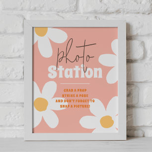 Poster Symbole photo Retro Wild Daisy Boho Super Annivers