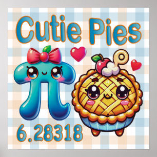 Poster Symbole Pi mignon et pie Pie Pie Pie