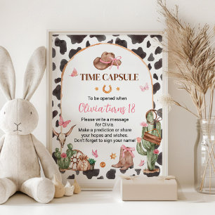 Poster Symbole Pink Rodeo Cowgirl Birthday Time Capsule