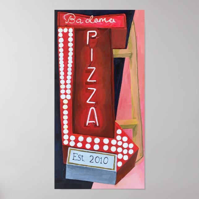 Poster SYMBOLE Pizza Neon (Devant)