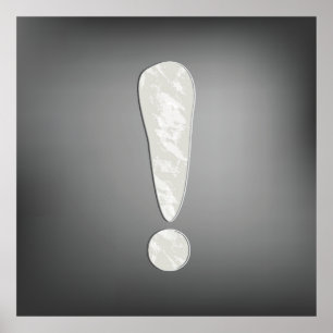 Poster Symbole point d'exclamation Grunge Industriel