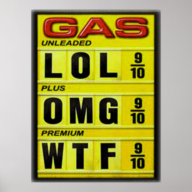Poster Symbole Prix du gaz drôle (Devant)