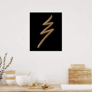 Poster Symbole Reiki de guérison Raku, main dessinée