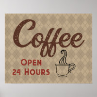 Symbole Retro Coffee Shop Art