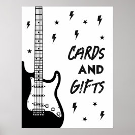 Poster Symbole Rock and Roll Guitare Anniversaire Cartes 
